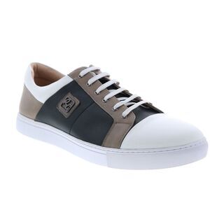 Robert Graham Trixie RG5346L Men’s 10.5 White Tan Black Leather Low Top Sneakers